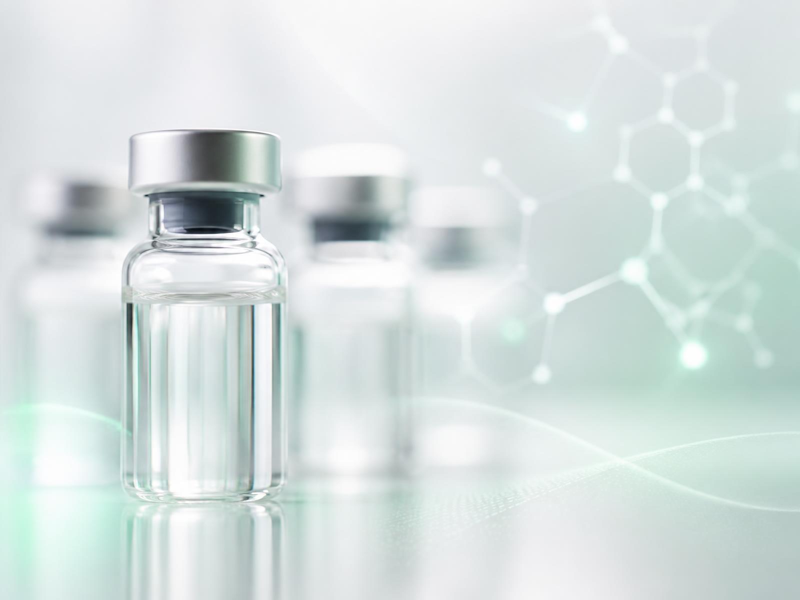 Peptide vials in a research lab, representing peptide merchant payment processing